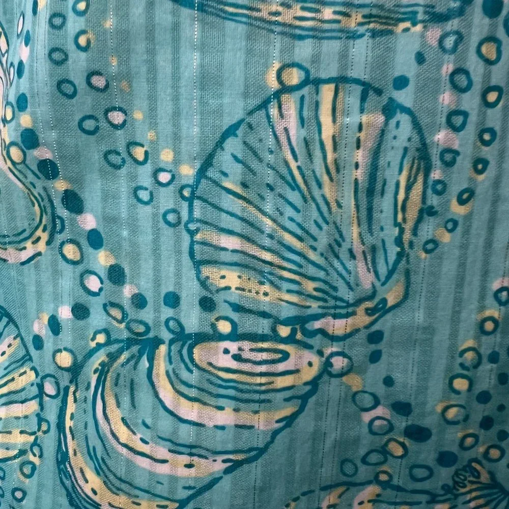 Lilly Pulitzer Aqua Seashell Print Crochet Lace Dress Sz S